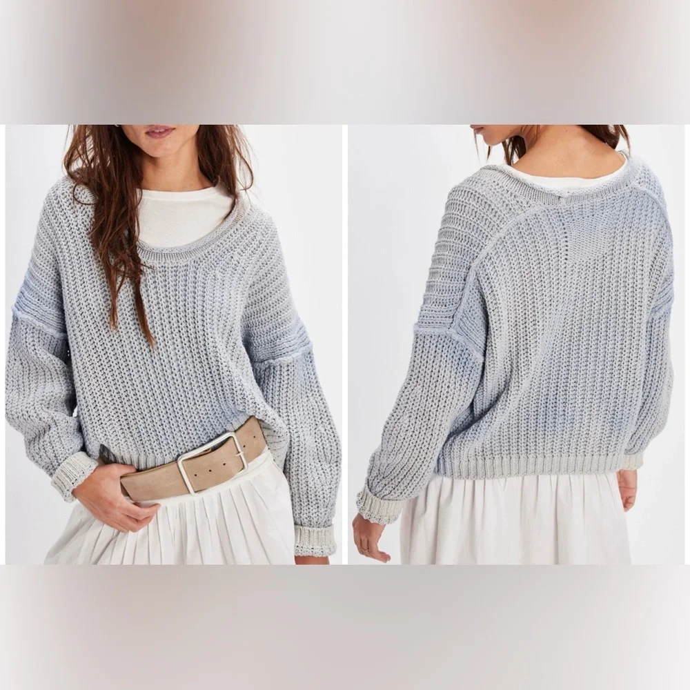 NWT Free People We The Free Oceana Pullover - Country Air Combo - small *IR*